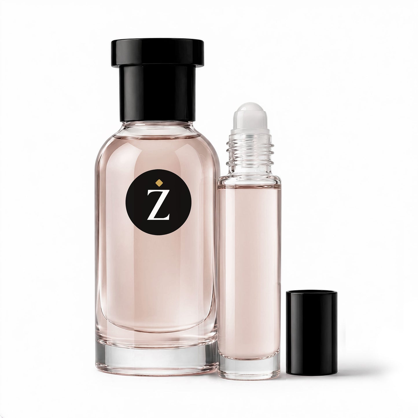 Nue de Feu inspired perfume oil by Zamoori perfumes in a perfume bottle and perfume oil roller