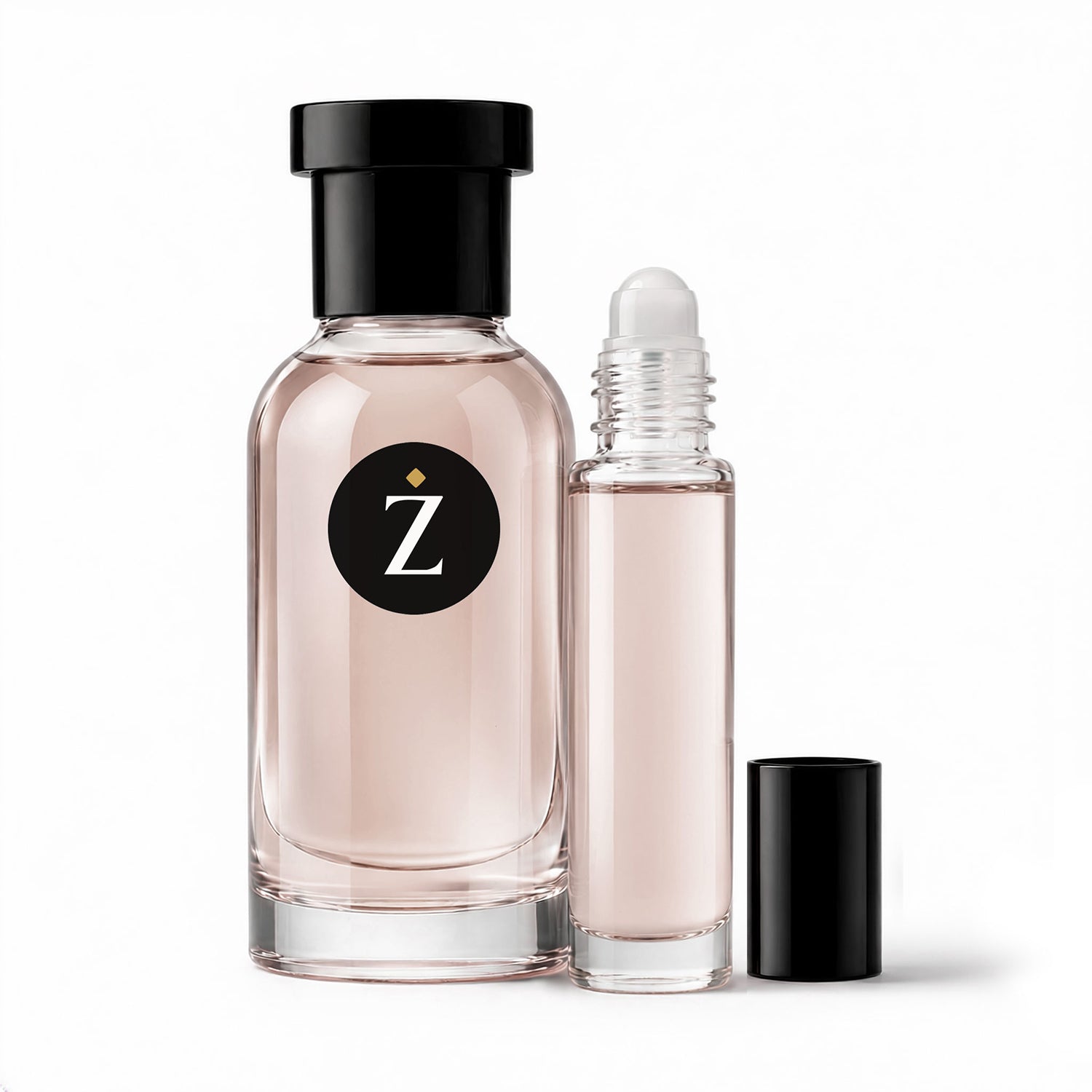 Nue de Feu inspired perfume oil by Zamoori perfumes in a perfume bottle and perfume oil roller